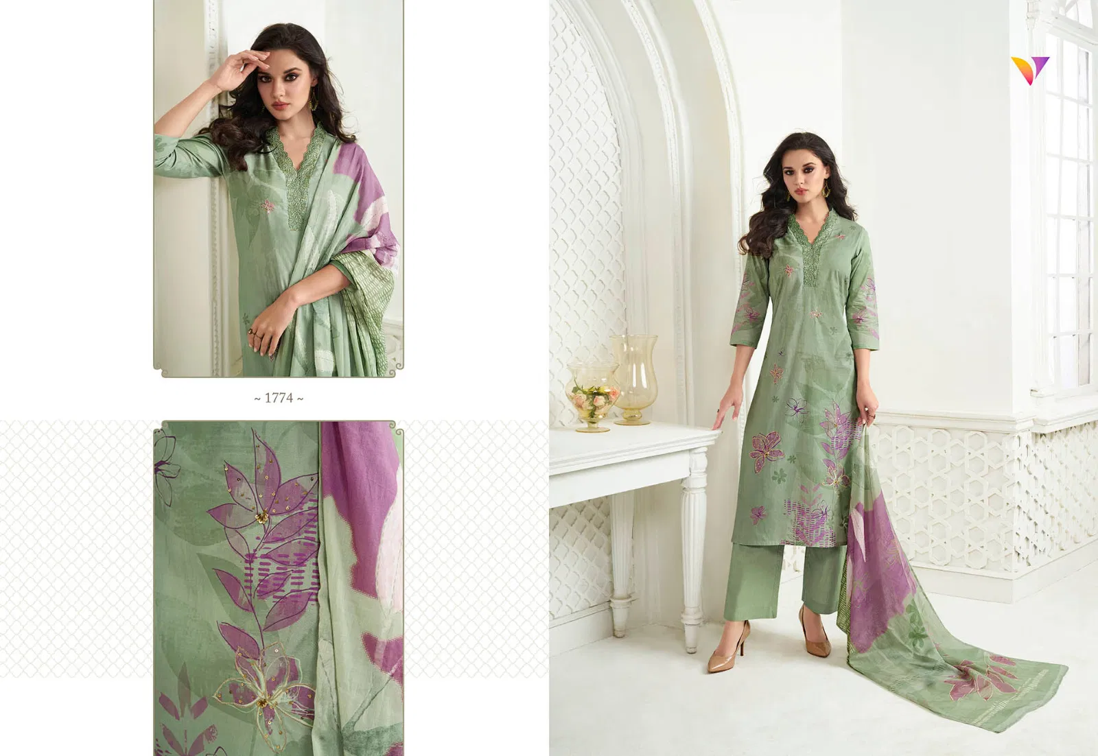 Viradi Summer Vol 17 By Vinay Pure Cotton Digital Printed Kurti With Bottom Dupatta Wholesalers In Delhi

